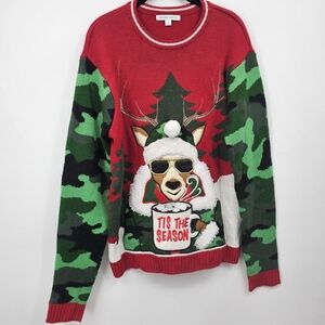 Celebrate Together‎ Red Christmas Sweater Dog Holiday Knit Size L